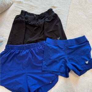 Varsity Black and Blue Shorts Trio